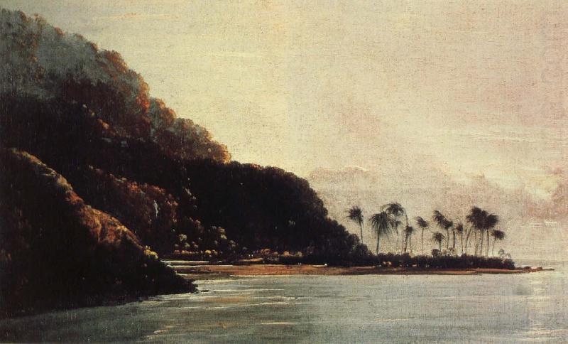unknow artist en uy fran vaite piha bukten pa syd ostra delen av tahiti malad av expeditionskonstnaren hodges china oil painting image